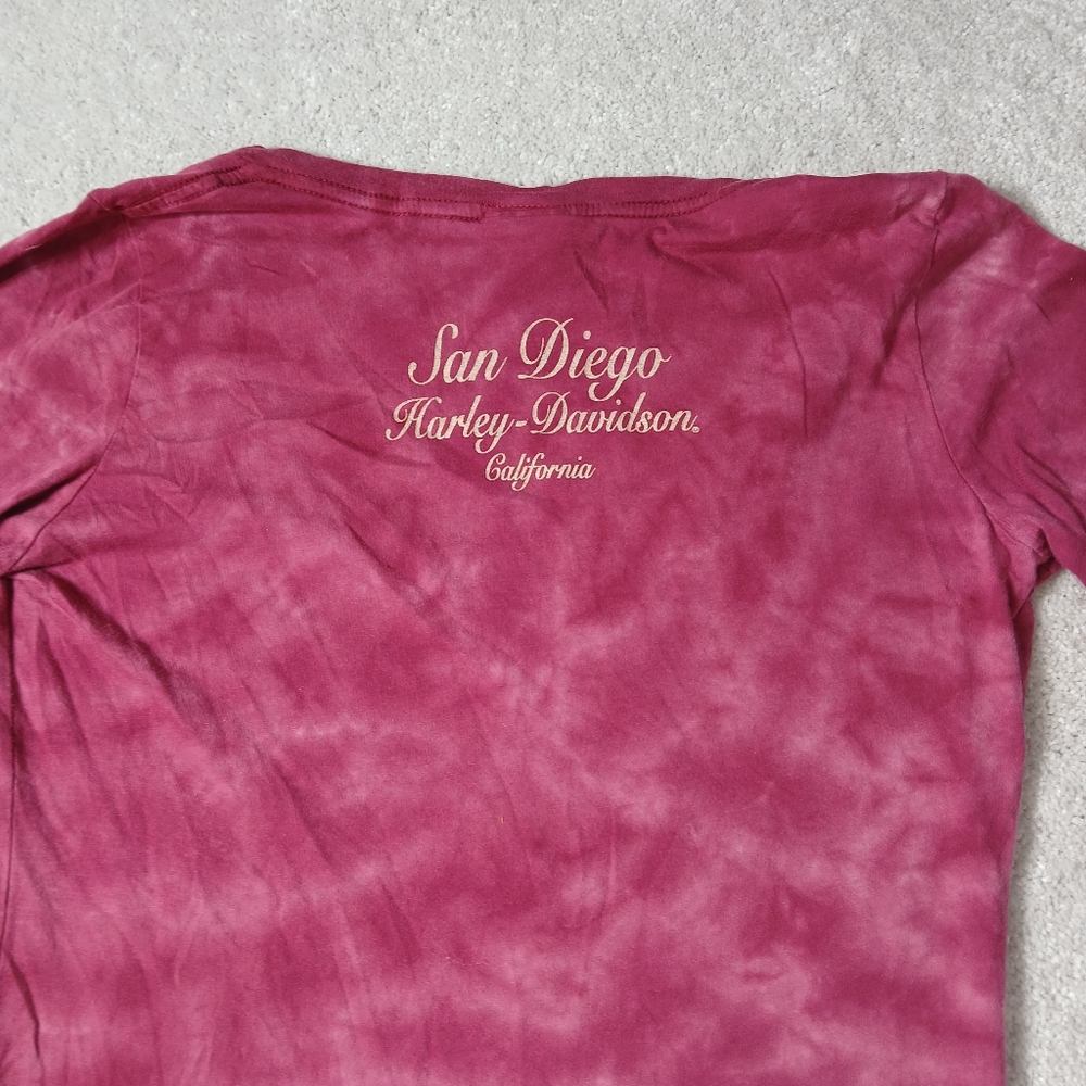 Harley-Davidson Red Long Sleeve Fitted Tee Large - Picture 10 of 10
